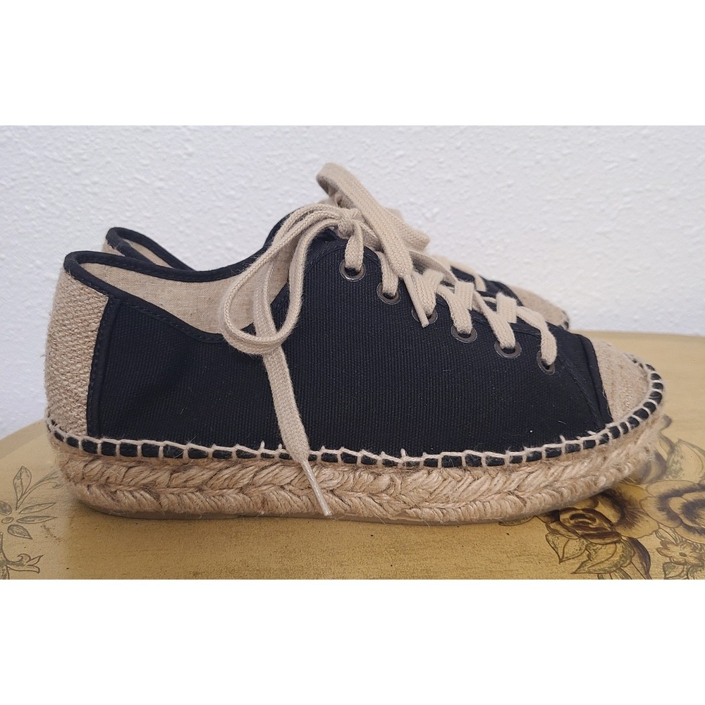 Jean Michel‎ Cazabat EU 37 US 6.5 7 Platform Espadrille Sneakers Coastal Black